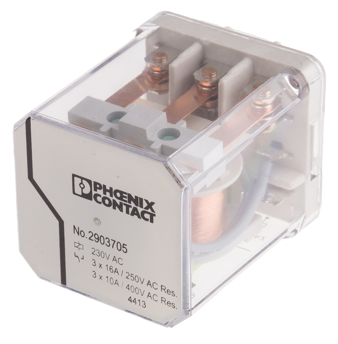 Phoenix Contact Plug-in Power Relay, 230V ac Coil, 16A Switching Current, 3PDT