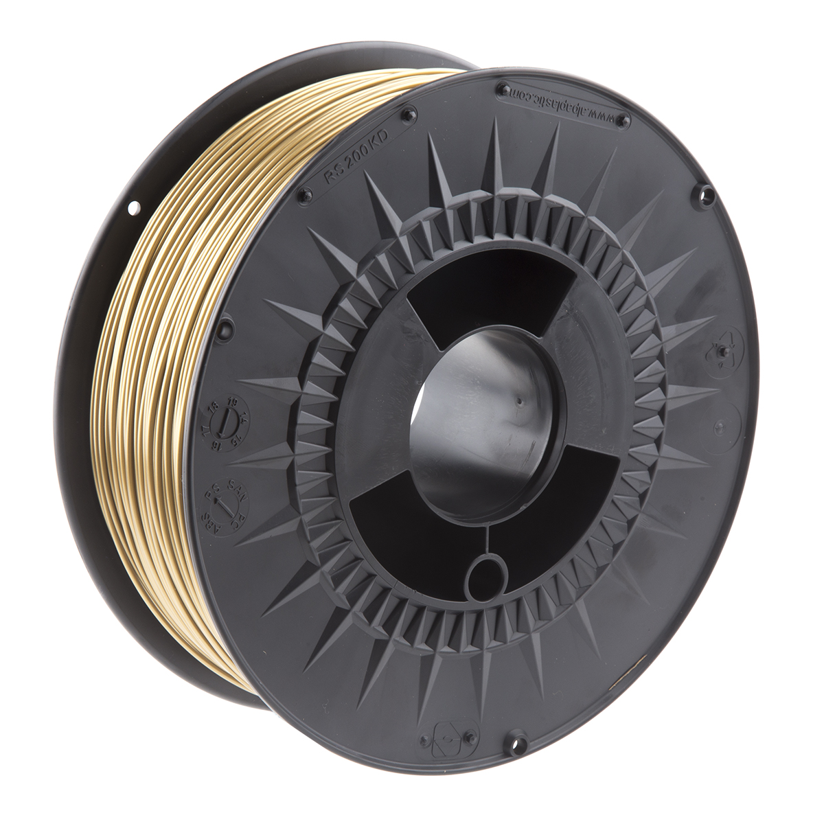 RS PRO 1.75mm Gold PLA 3D Printer Filament, 1kg