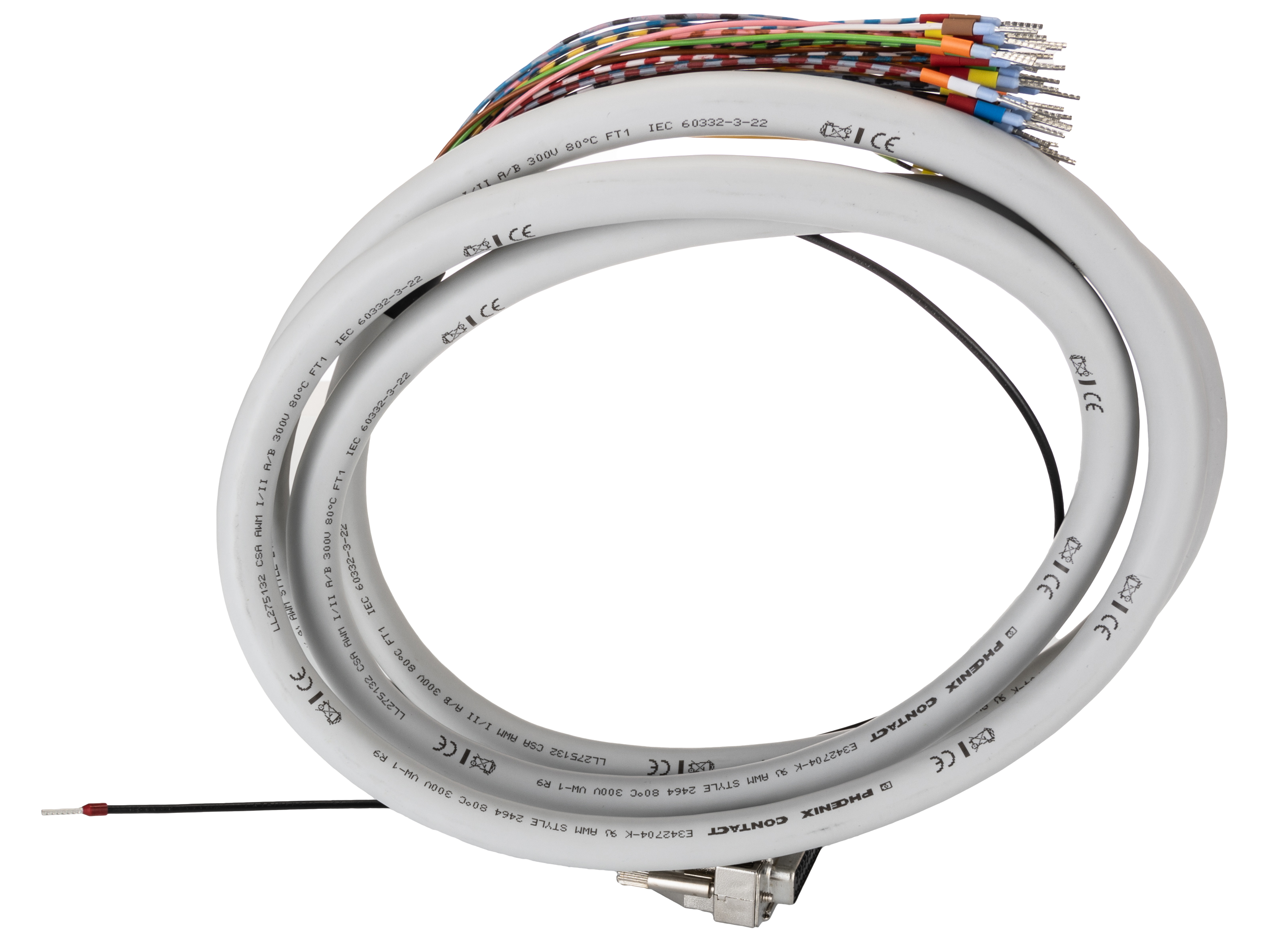 Phoenix Contact Female 50 Pin D-sub Unterminated Serial Cable, 2m PVC, 0M, 25/S/2, CABLE-D-50SUB/F/OE/0 Series