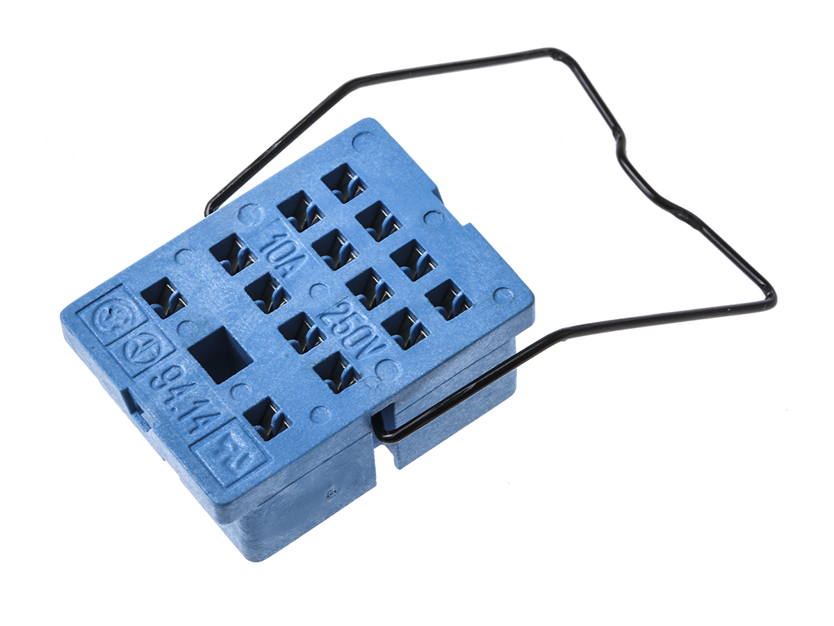 Finder 94 11 Pin 250V ac PCB Mount Relay Socket, for use with 55.34, 55.32 Series Relay