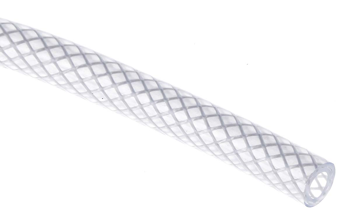 RS PRO PVC, Hose Pipe, 6.3mm ID, 10.5mm OD, Clear, 25m