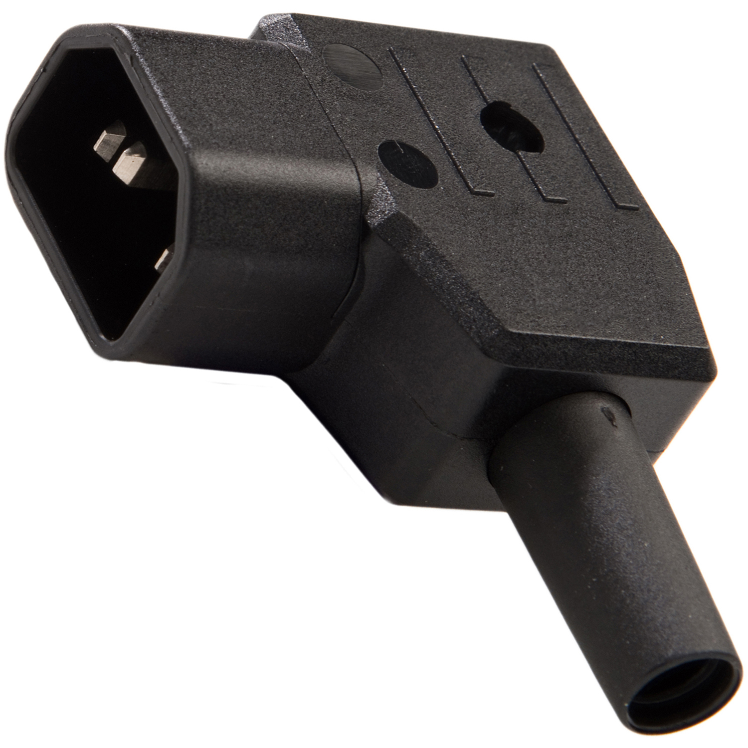 RS PRO C14 Left Angle Cable Mount IEC Connector Male, 10A, 250 V