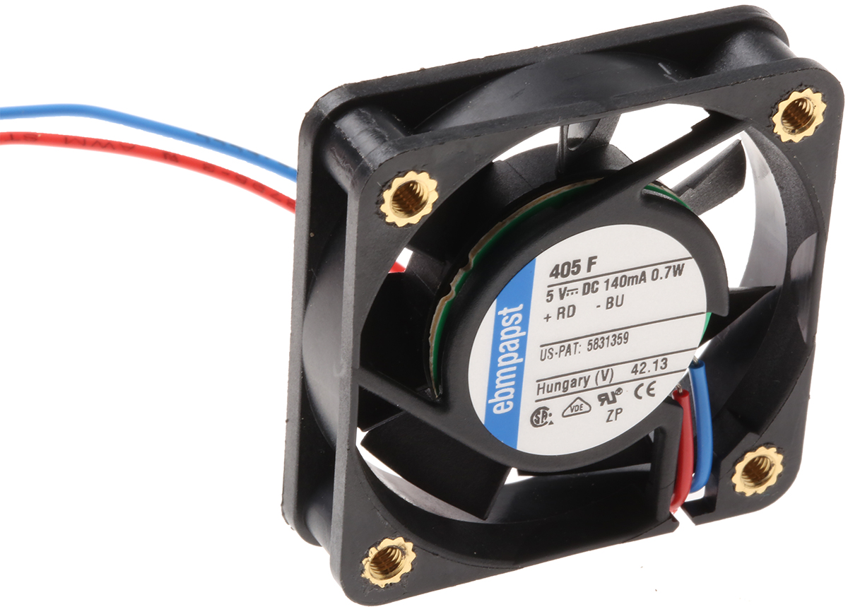 ebm-papst 400 F Series Axial Fan, 5 V dc, DC Operation, 8m³/h, 700mW, 40 x 40 x 10mm