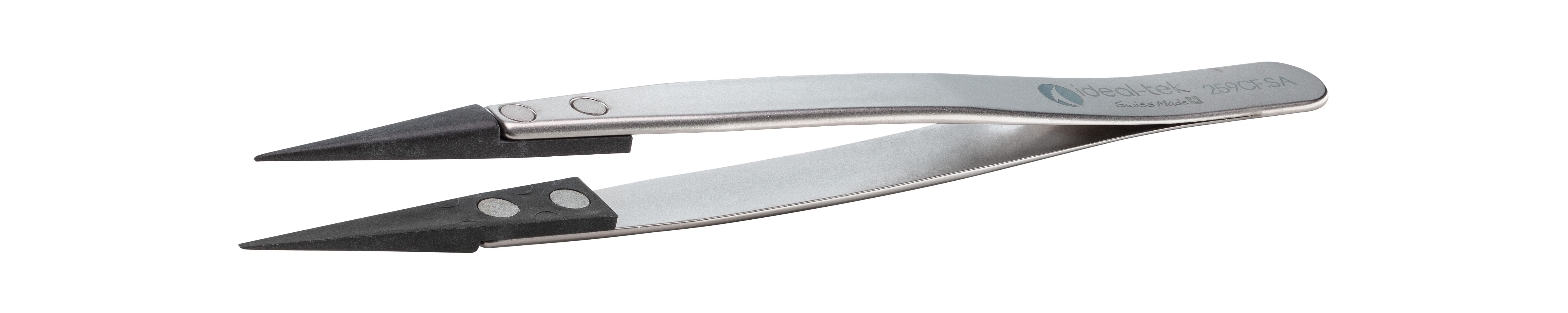 ideal-tek 130 mm, Stainless Steel; Plastic Tipped, ESD Tweezers