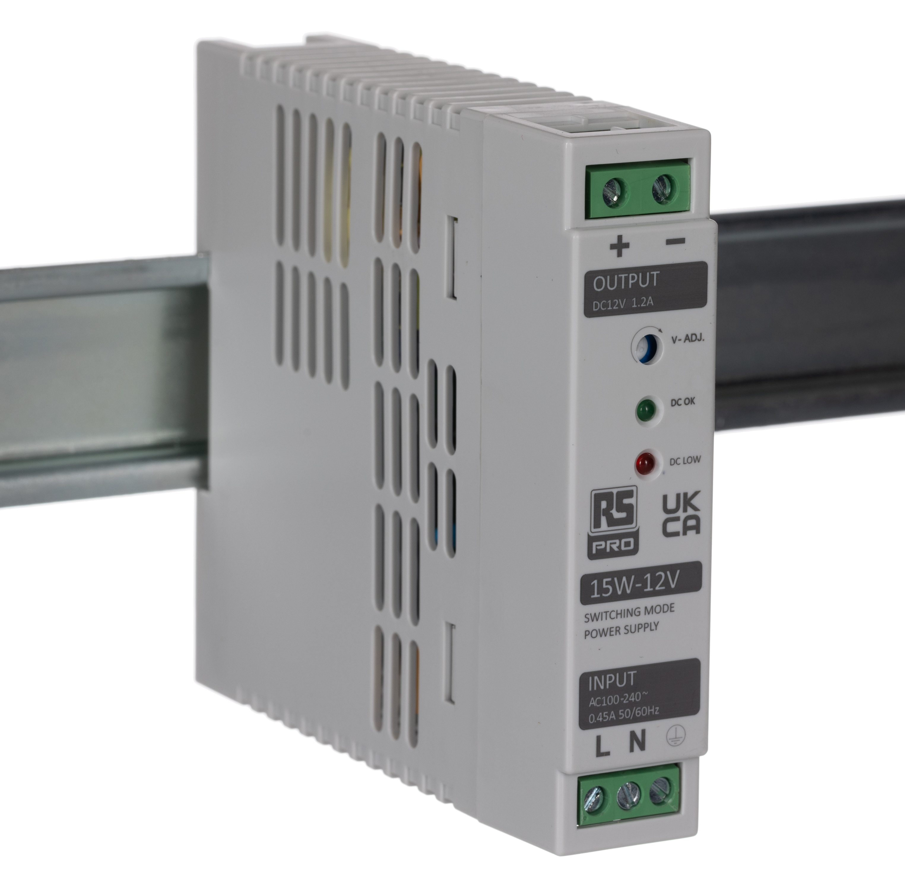 RS PRO Switched Mode DIN Rail Power Supply, 230V ac, 12V dc dc Output, 1.2A Output, 15W