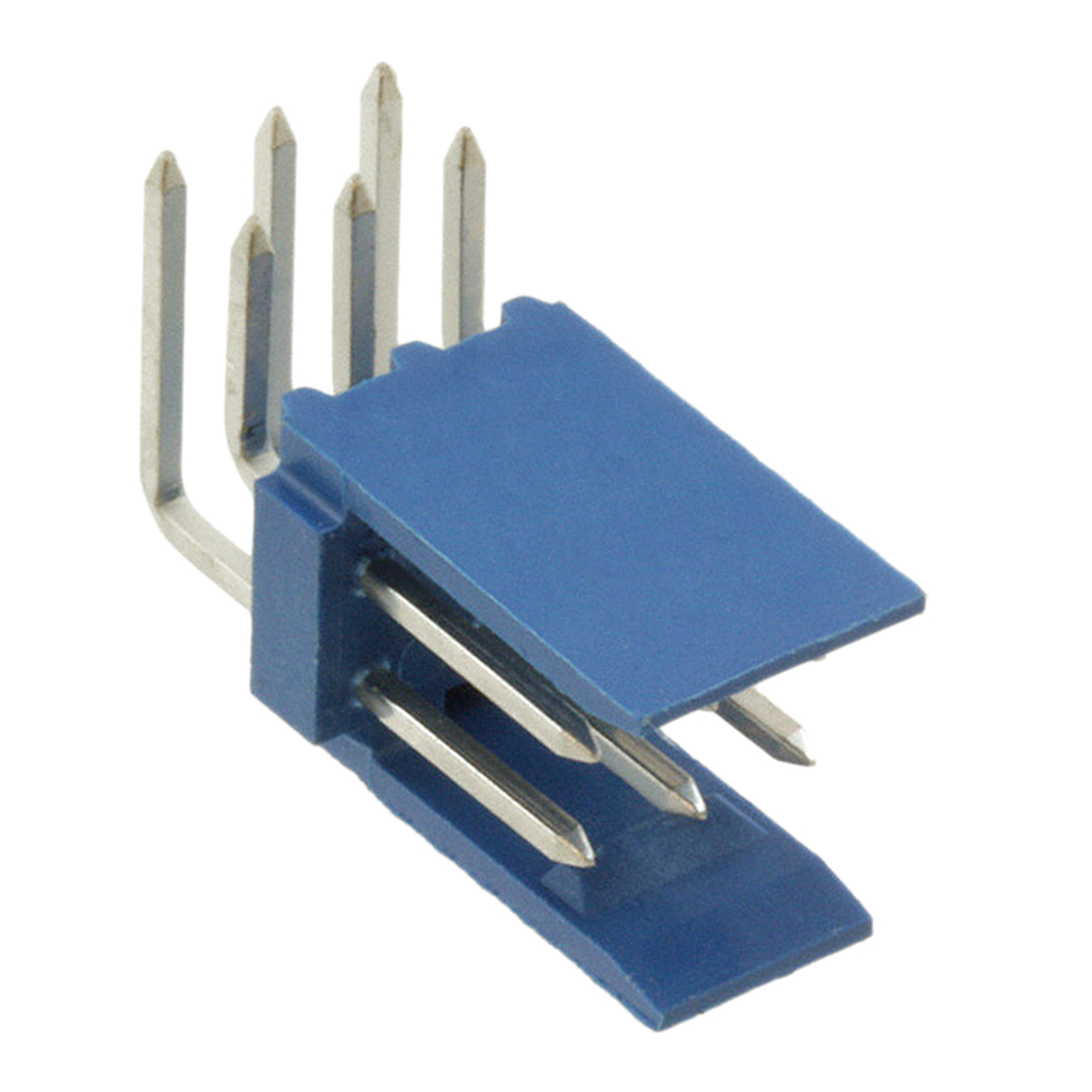 TE Connectivity AMPMODU HE14 Series Right Angle Through Hole PCB Header, 6 Contact(s), 2.54 mm Pitch, 2 Row, Shrouded