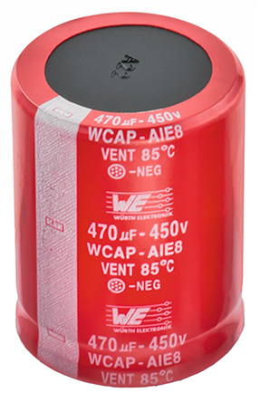 Wurth Elektronik 560μF Aluminium Electrolytic Capacitor 450V dc, Snap-In - 861221486024