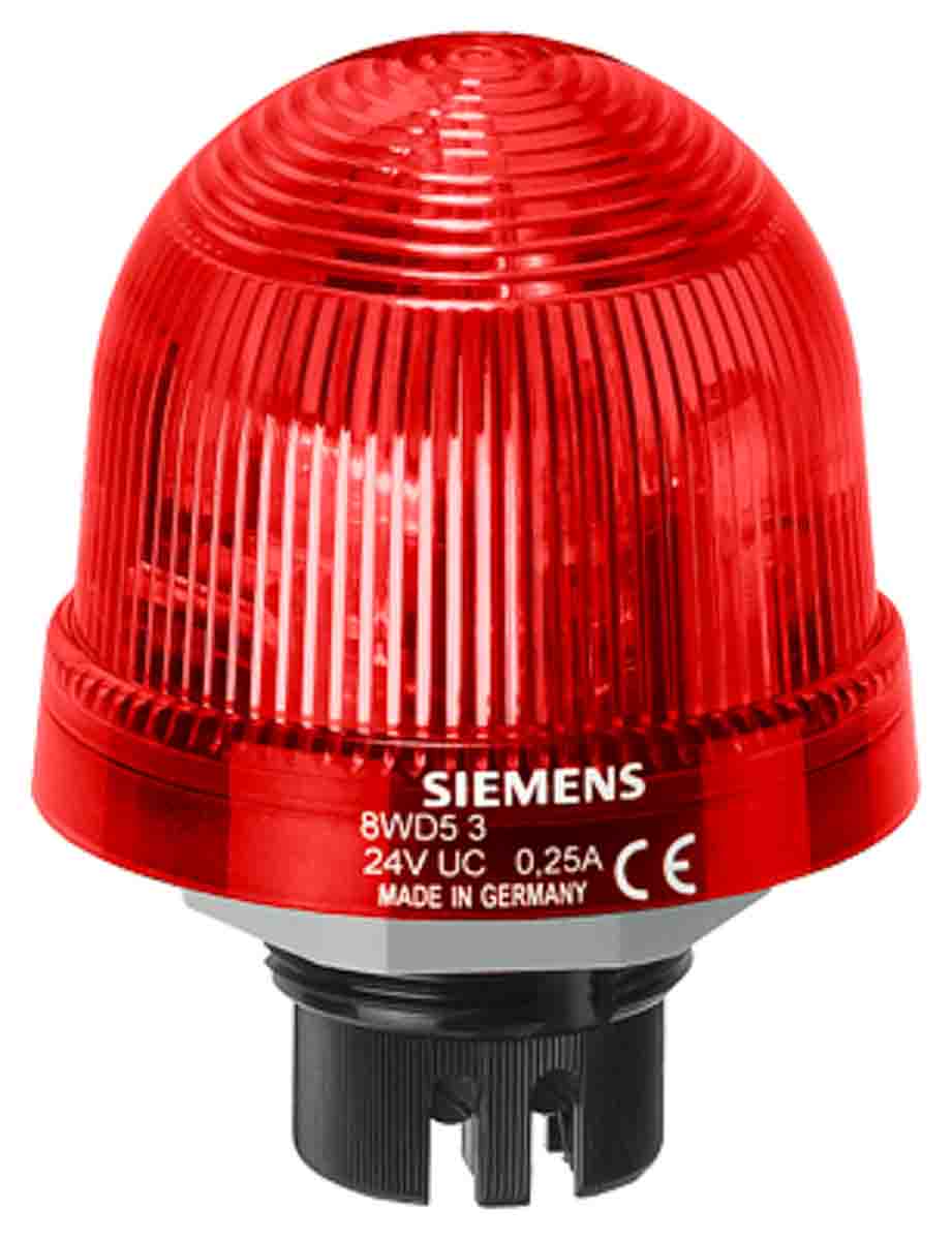 Siemens 8WD53 Series Red Steady Beacon, 12 → 230 V ac/dc, LED Bulb, IP65