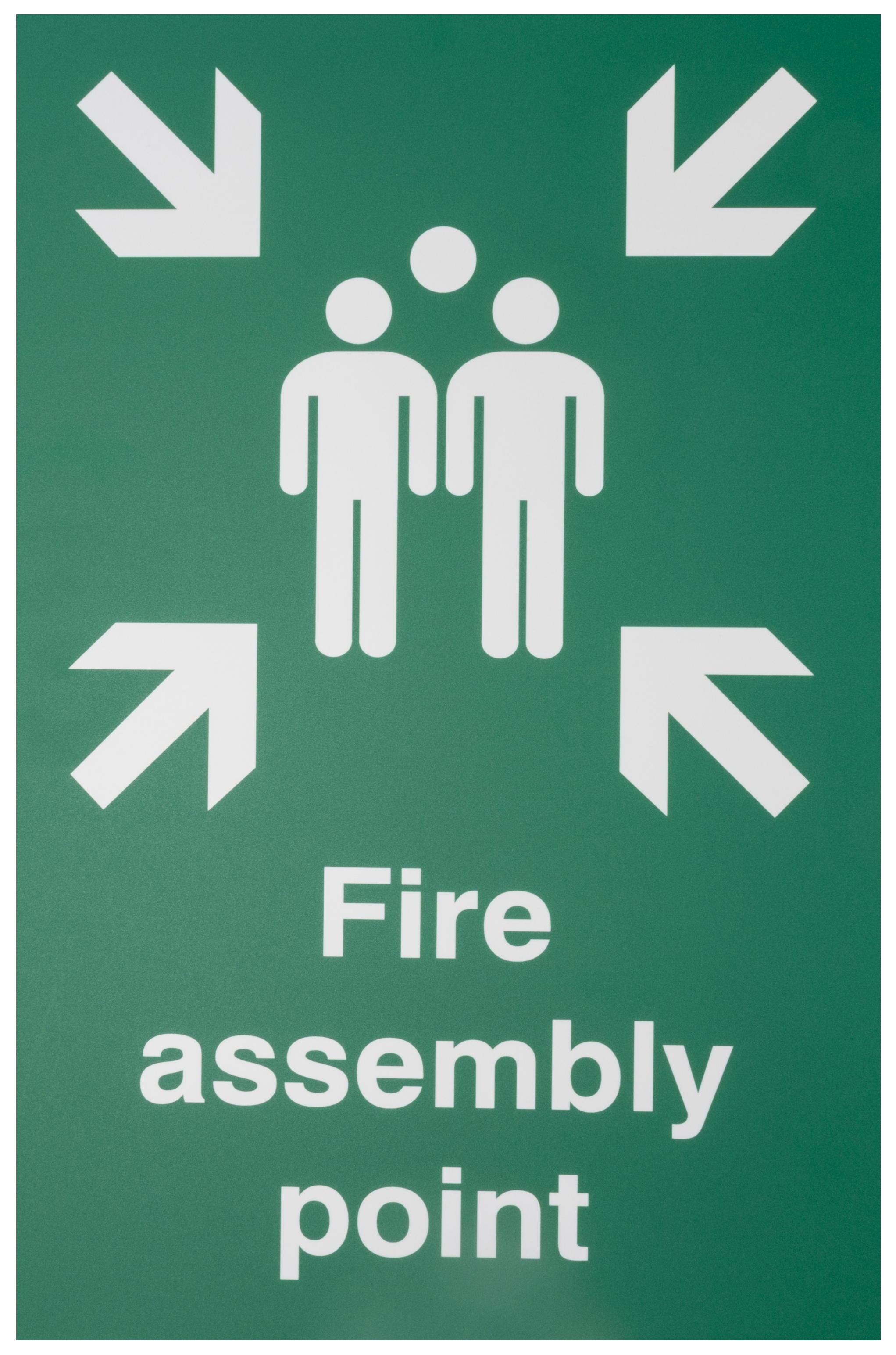 Polypropylene Fire Safety Sign, Fire Assembly Point With English Text Self-Adhesive