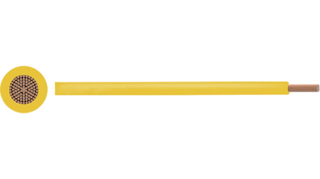 RND RND 475 Series Yellow 0.5 mm² Hook Up Wire, 20 AWG, 100m, LSZH Insulation, RND 475-00174