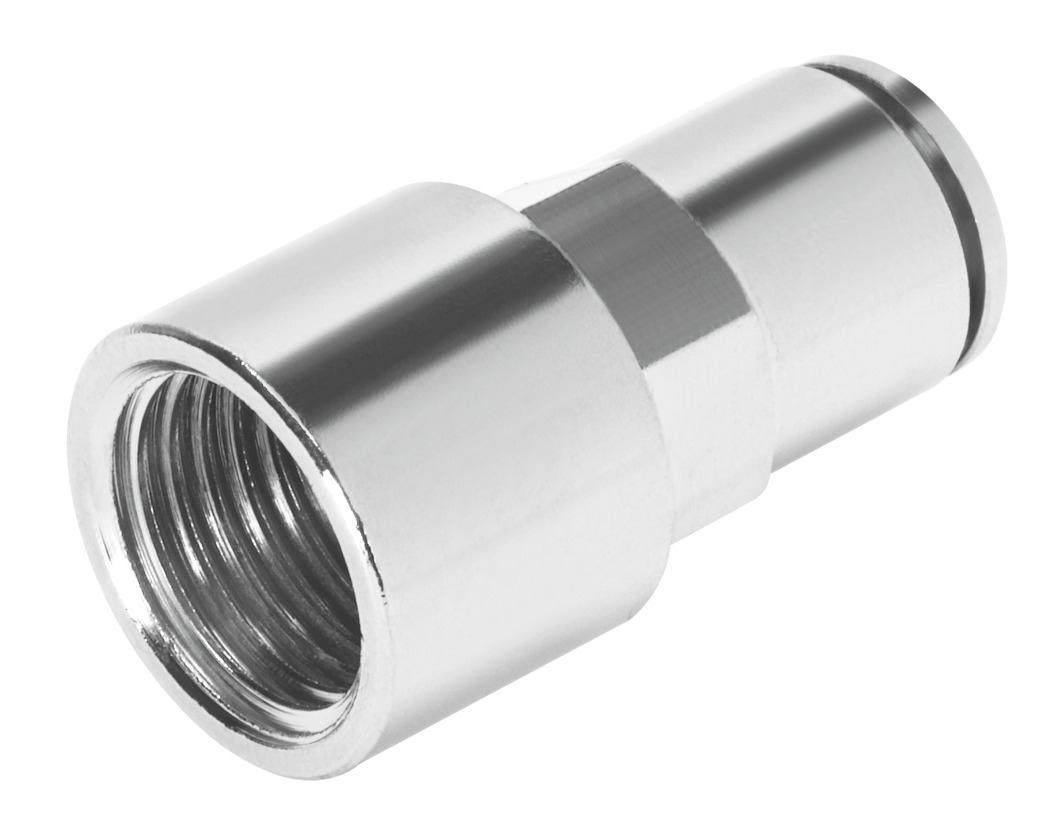 Festo NPQM Series Straight Threaded Adaptor, G 1/8 Female to For tubing outside diameter 6 mm, Threaded-to-Tube