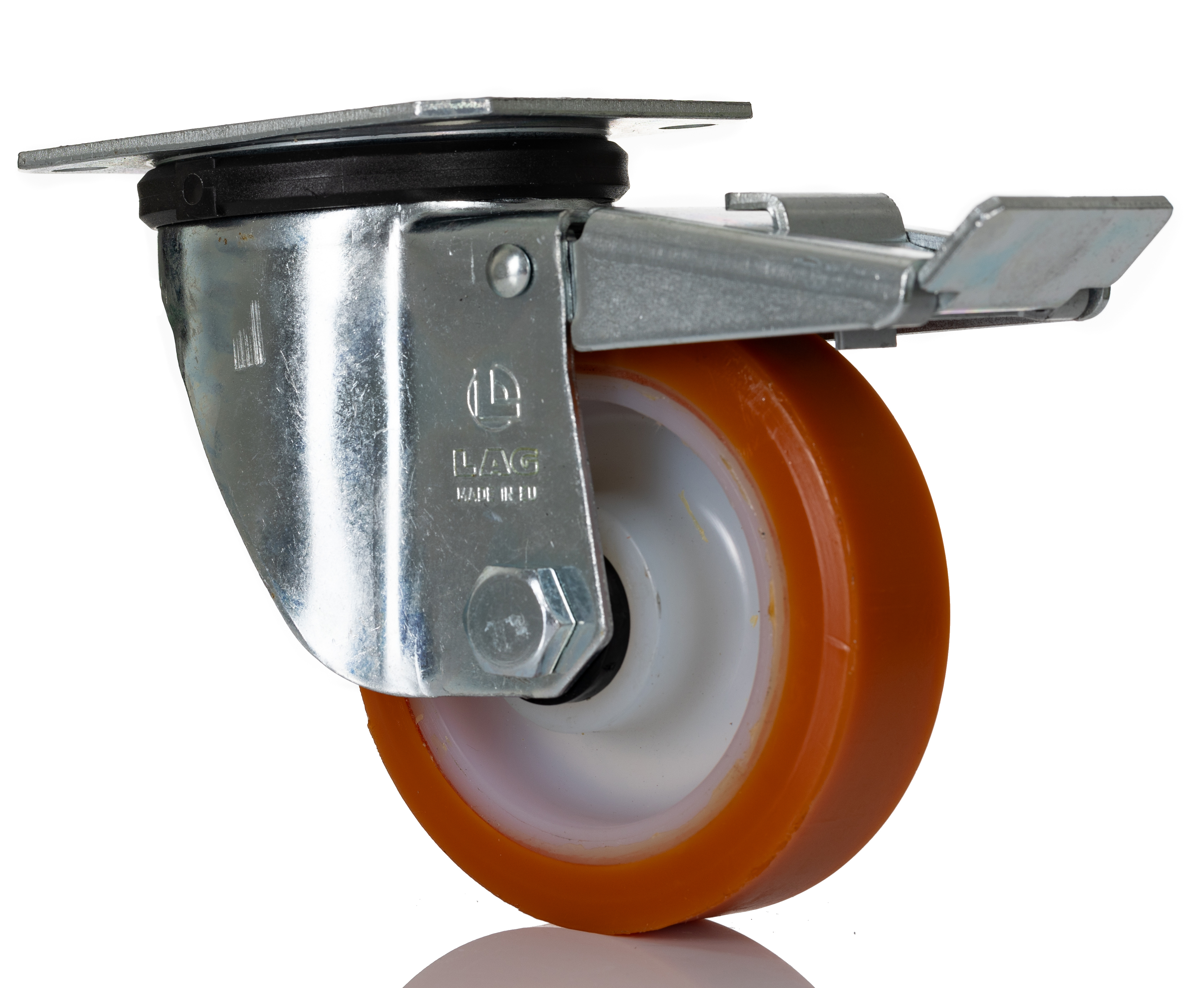 LAG Braked Swivel Castor Wheel, 200kg Capacity, 100mm Wheel