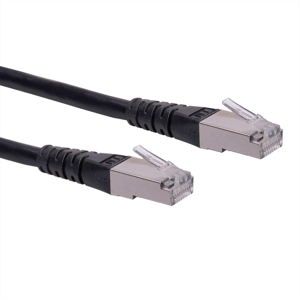Roline, 2m Cat6, Black RJ45 to Male RJ45 Male, S/FTP, Terminated PVC Sheath