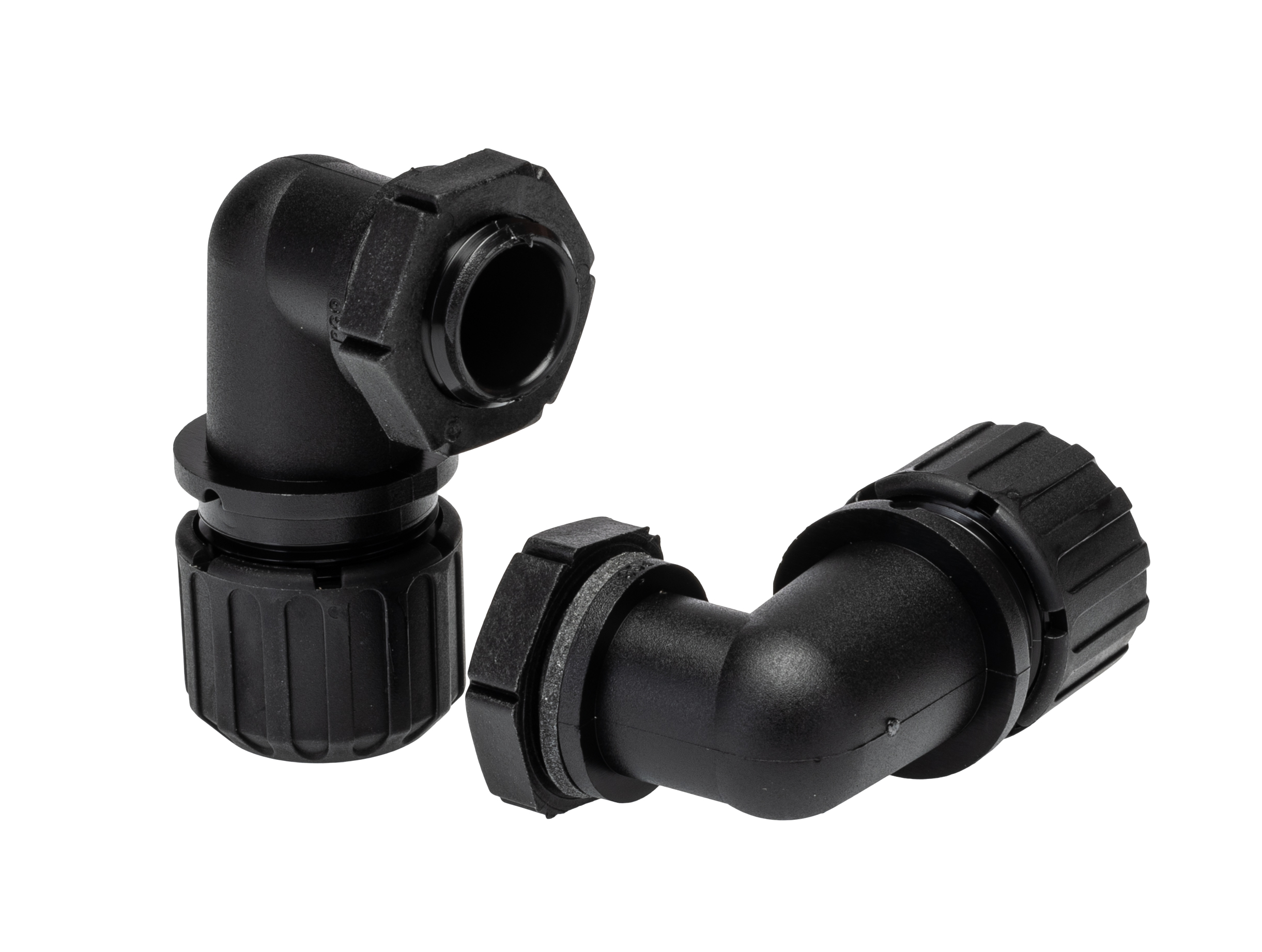 Adaptaflex 90° Elbow, Conduit Fitting, 13mm Nominal Size, PG9, Nylon 66, Black IP66, IP67, IP68, IP69K rating