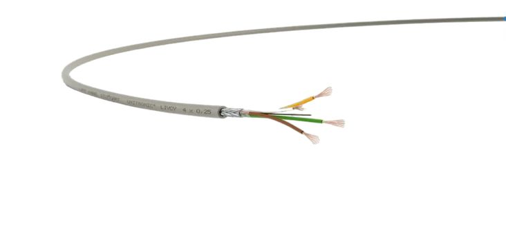 Lapp UNITRONIC LiYCY Control Cable, 2 Cores 0.75 mm² 18 AWG, 50 m, Screened Stranded, Grey Polyvinyl Chloride Sheath