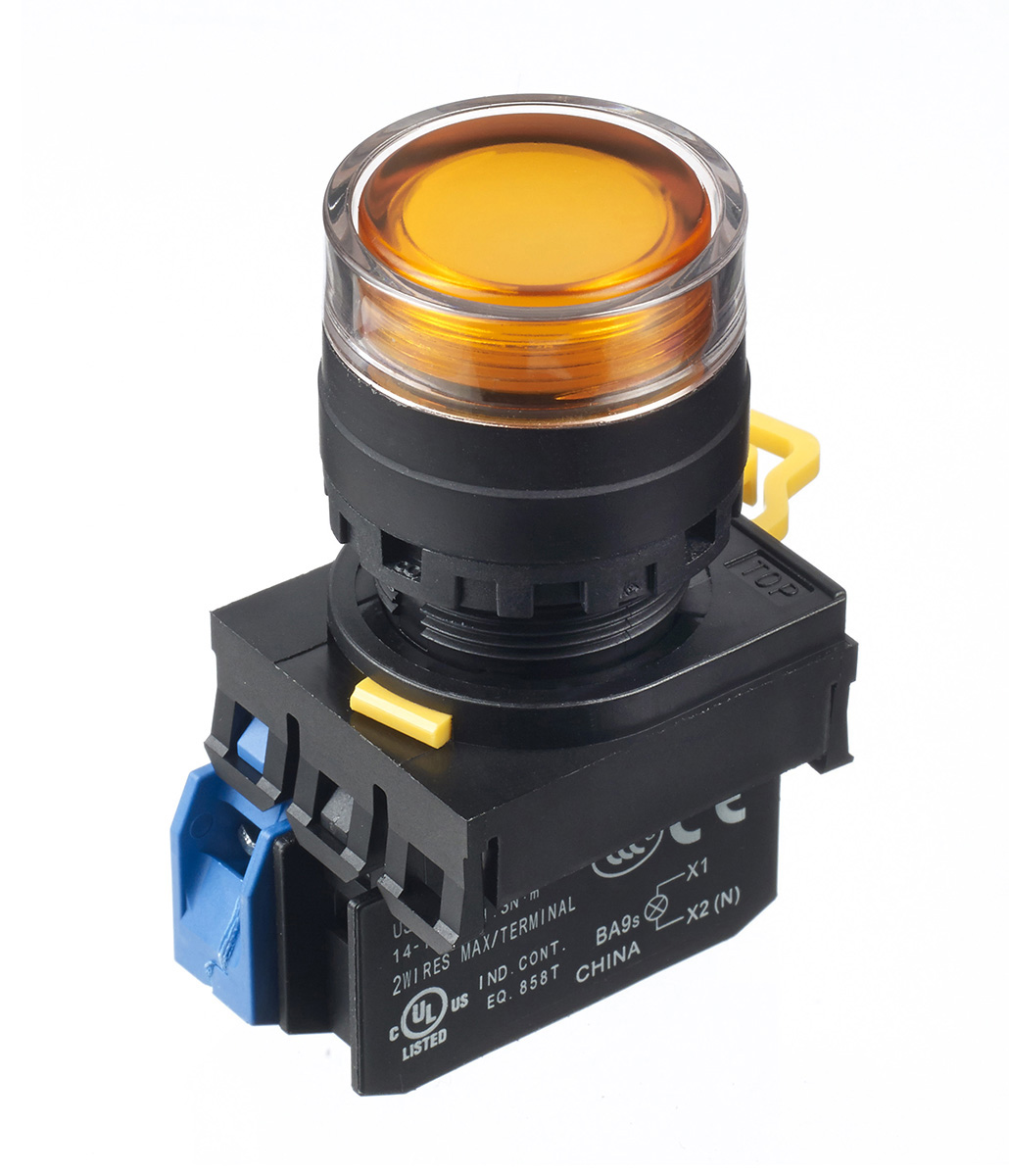 Idec YW Series Illuminated Push Button Complete Unit, Panel Mount, 22mm Cutout, SPST, IP65