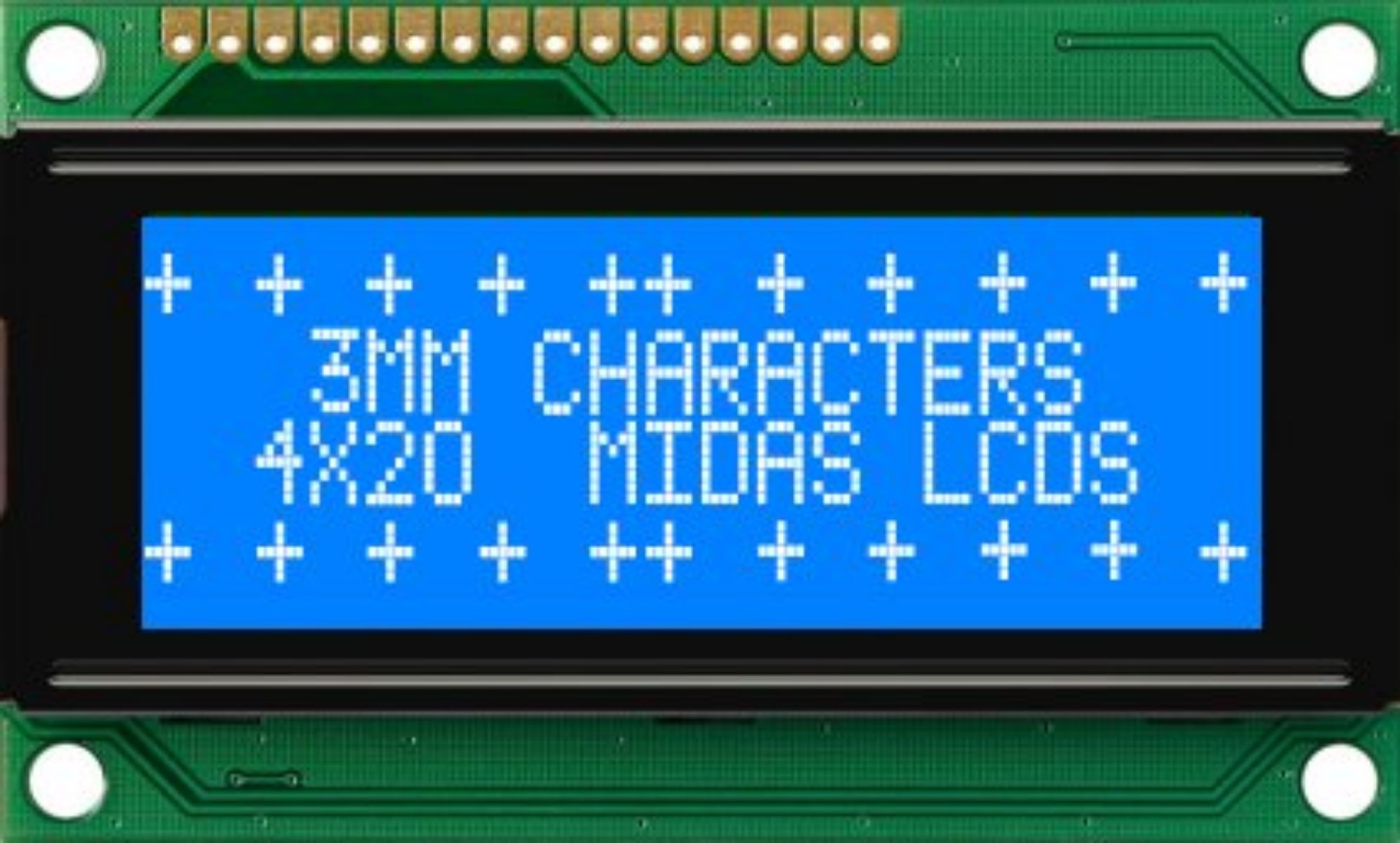 Midas MC42004A6WK-BNMLW-V2 Alphanumeric LCD Alphanumeric Display, 4 Rows by 20 Characters