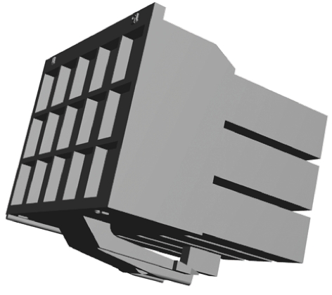 TE Connectivity, AMP Universal Power Male Connector Housing, 3.96mm Pitch, 18 Way, 3 Row