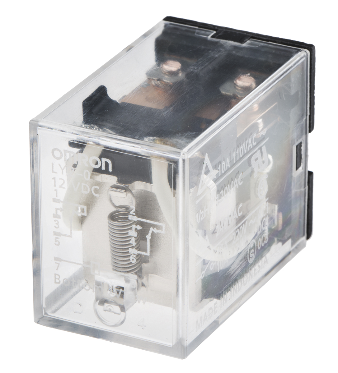 Omron PCB Mount Power Relay, 12V dc Coil, 10A Switching Current, DPDT