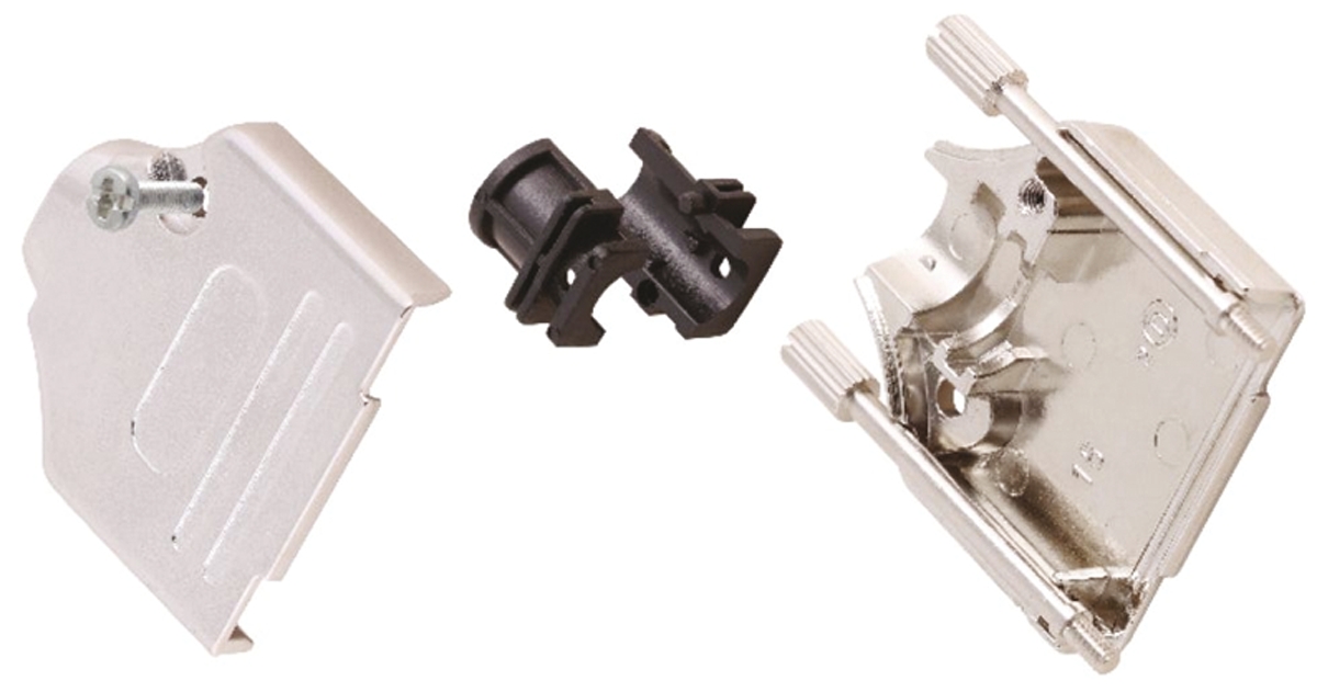 MH Connectors MHDTZK-RA Series Zinc D Sub Backshell, 37 Way, Strain Relief