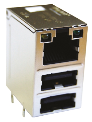 Bel-Stewart MagJack Series Female RJ45 Connector, Through Hole, STP Shield Straight 8P4C -Way