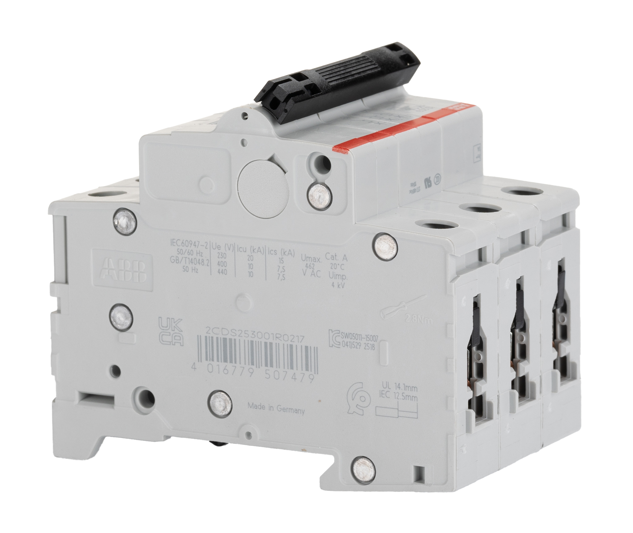 ABB High Performance S800C MCB, 4P, 32A Curve C, 400 V, 415 V AC, 25 kA Breaking Capacity