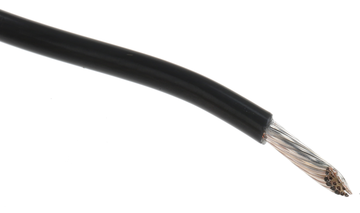 Alpha Wire Hook-up Wire TEFLON Series Black 0.96 mm² Hook Up Wire, 18 AWG, 19/0.25 mm, 30m, PTFE Insulation, 5857 BK005