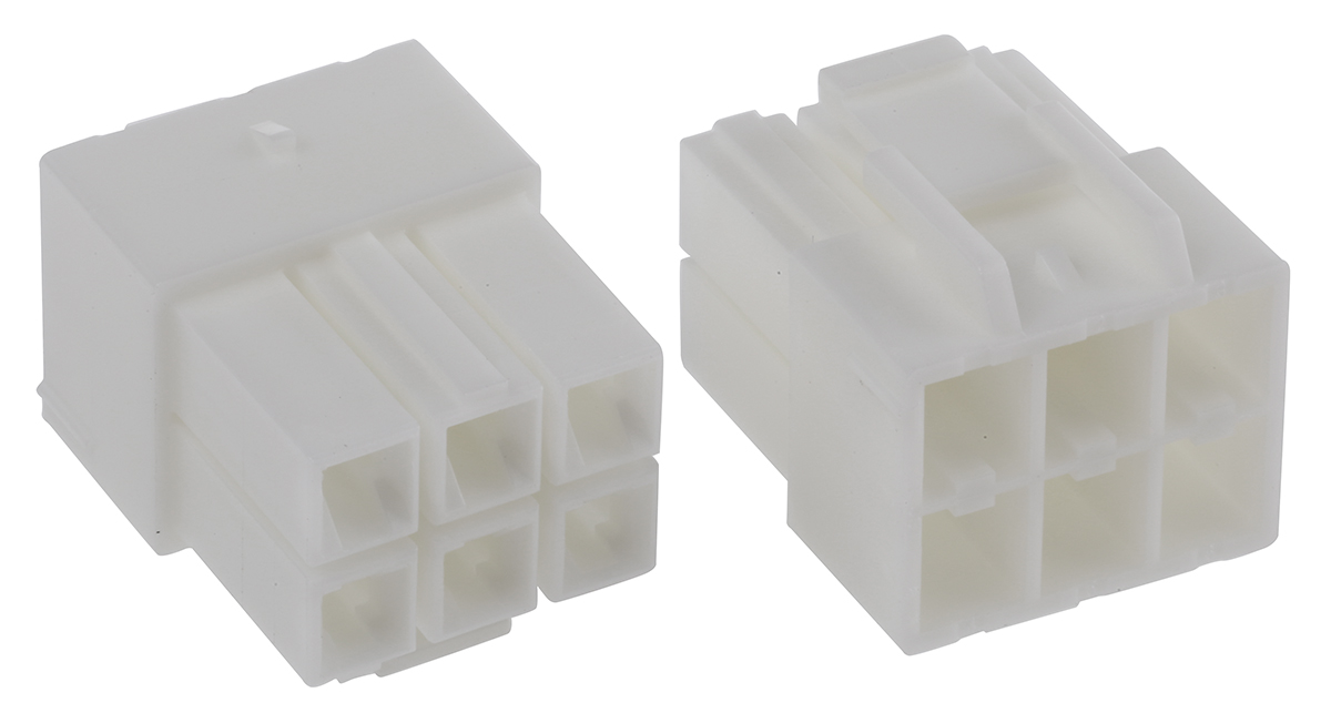 JST, VL Male Connector Housing, 6.2mm Pitch, 6 Way, 2 Row