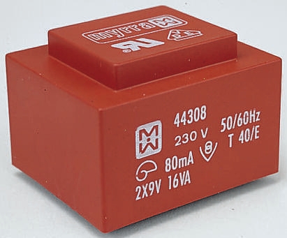 Myrra 24V ac 2 Output Through Hole PCB Transformer, 16VA