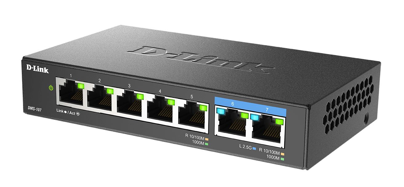 D-Link 7-Port Multi-Gigabit Unmanaged Switch, Unmanaged 7 Port Gigabit Switch, UK