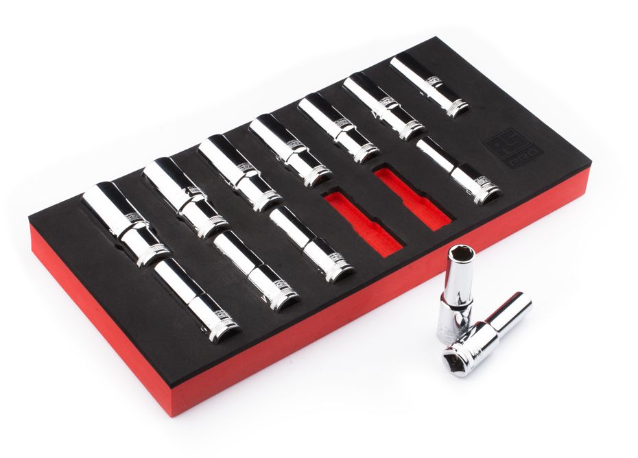 RS PRO 13-Piece Metric 1/2 in Deep Socket Set , 6 point