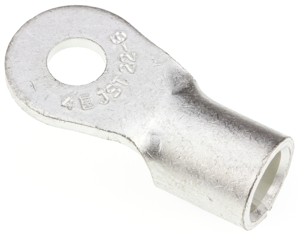 JST, R Uninsulated Ring Terminal, 6mm Stud Size, 16.78mm² to 26.66mm² Wire Size