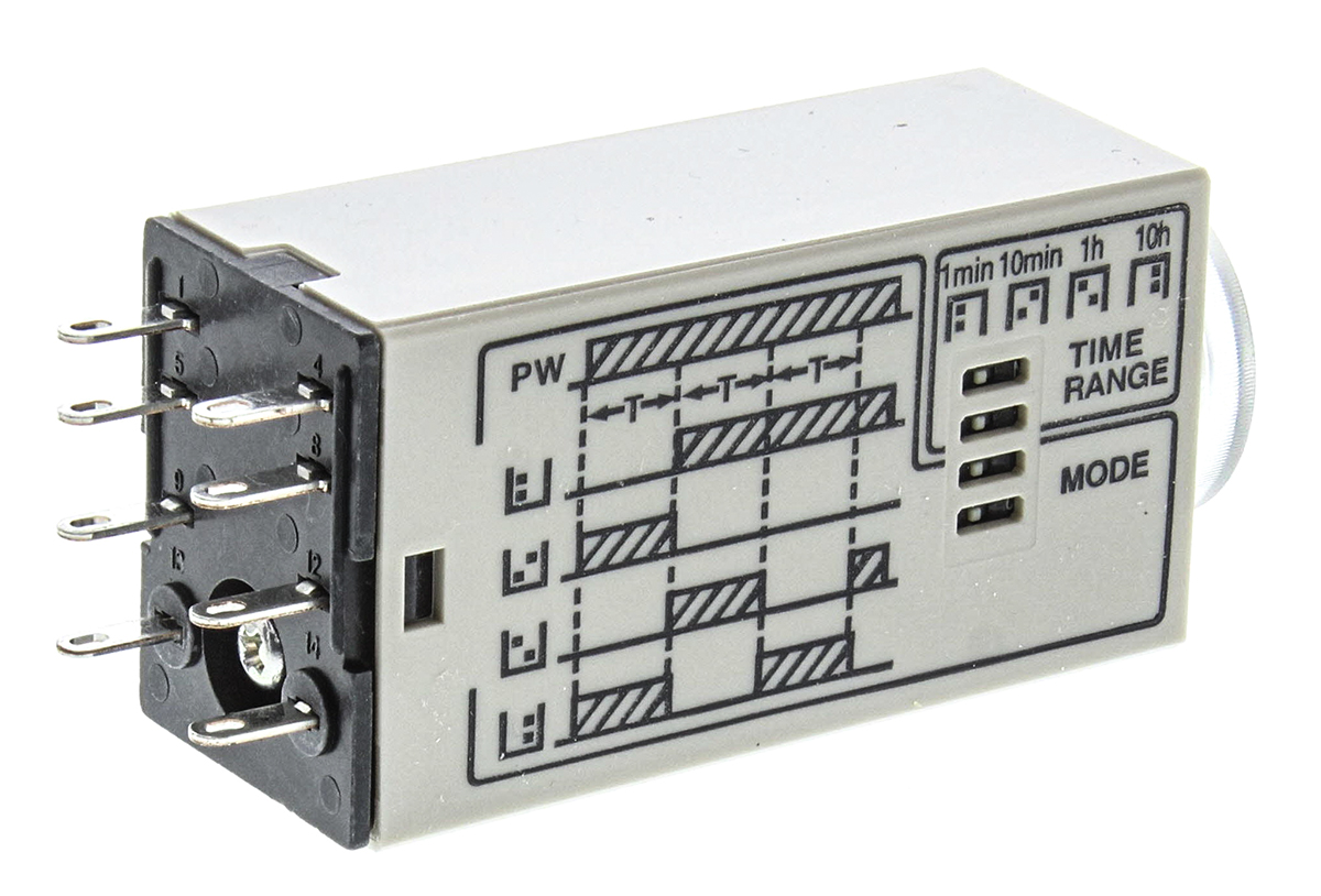 Omron H3YN Series DIN Rail, Panel Mount Timer Relay, 24V dc, 2-Contact, 0.1 min → 10h