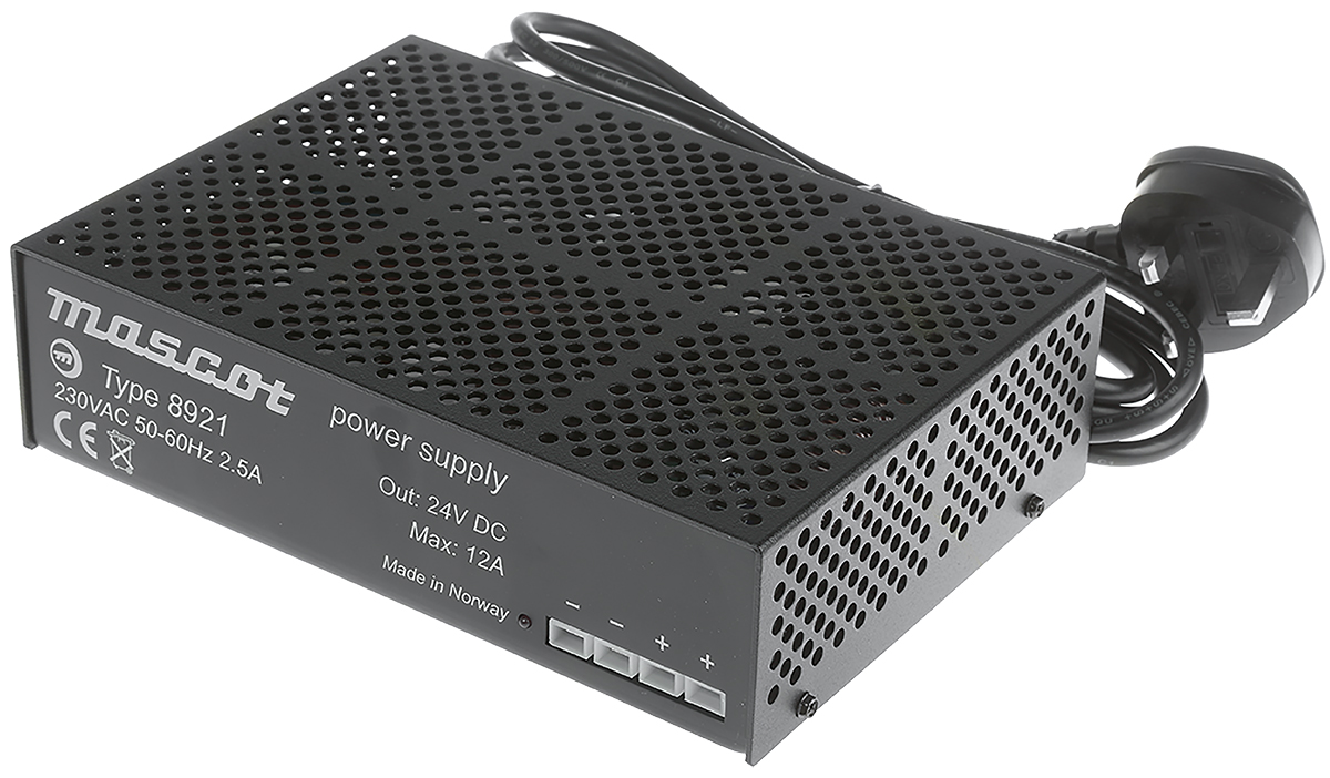 Mascot 270W Power Brick AC/DC Adapter 24V dc Output, 12A Output