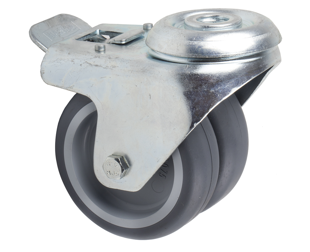 Tente Braked Swivel Castor Wheel, 80kg Capacity, 75mm Wheel