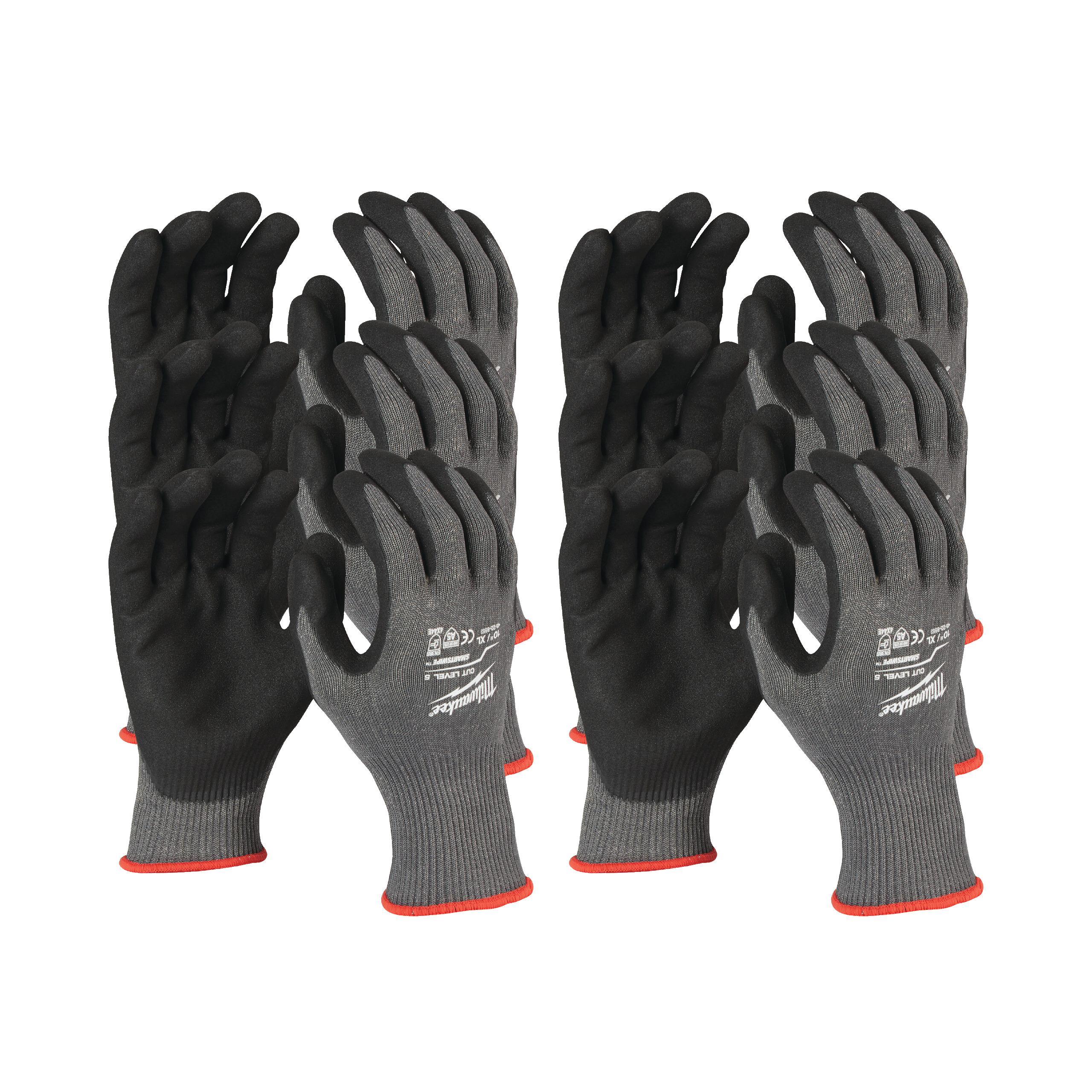 Milwaukee Cute Black, Grey Nitrile Nitrile Work Gloves, Size 11/XL, Nitrile Coating