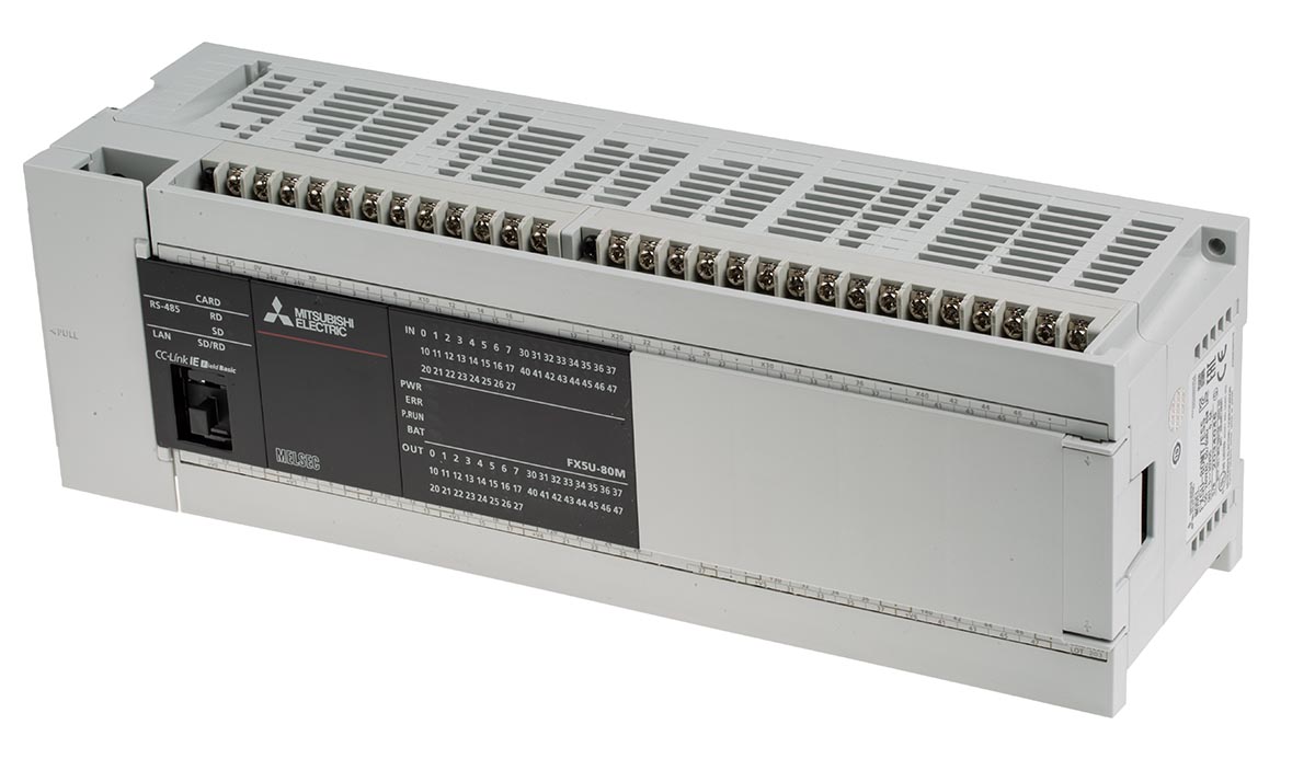 Mitsubishi FX5U Series PLC CPU for Use with MELSEC IQ-F Series IQ Platform-Compatible PLC, Relay, Transistor Output,