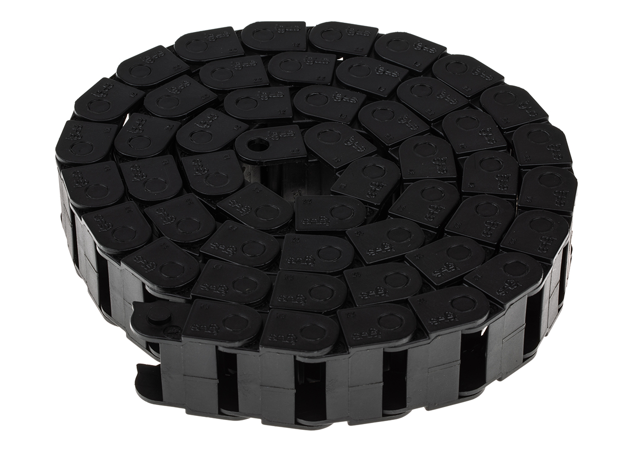 Igus 6, e-chain Black Cable Chain - Flexible Slot, W20 mm x D10.5mm, L1m, 18 mm Min. Bend Radius, Igumid G