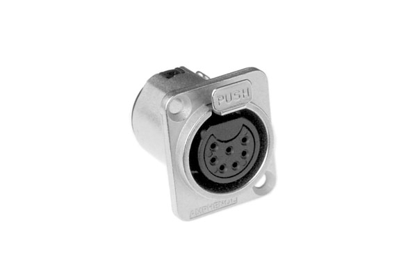 Amphenol Industrial Chassis Mount XLR Connector, Female, IP40, 133 V, 7 Way, Gold Plating