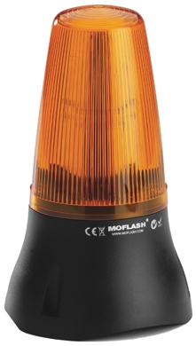 Moflash LEDA 125 Series Amber Buzzer Beacon, 115 V ac, IP65, Base Mount, 90dB at 1 Metre