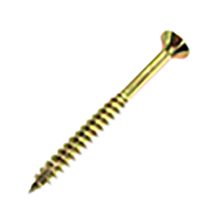 UNIFIX VORTEX Pozidriv Countersunk Steel Wood Screw, Yellow Passivated, Zinc Plated, 4.5mm Thread, 50mm Length