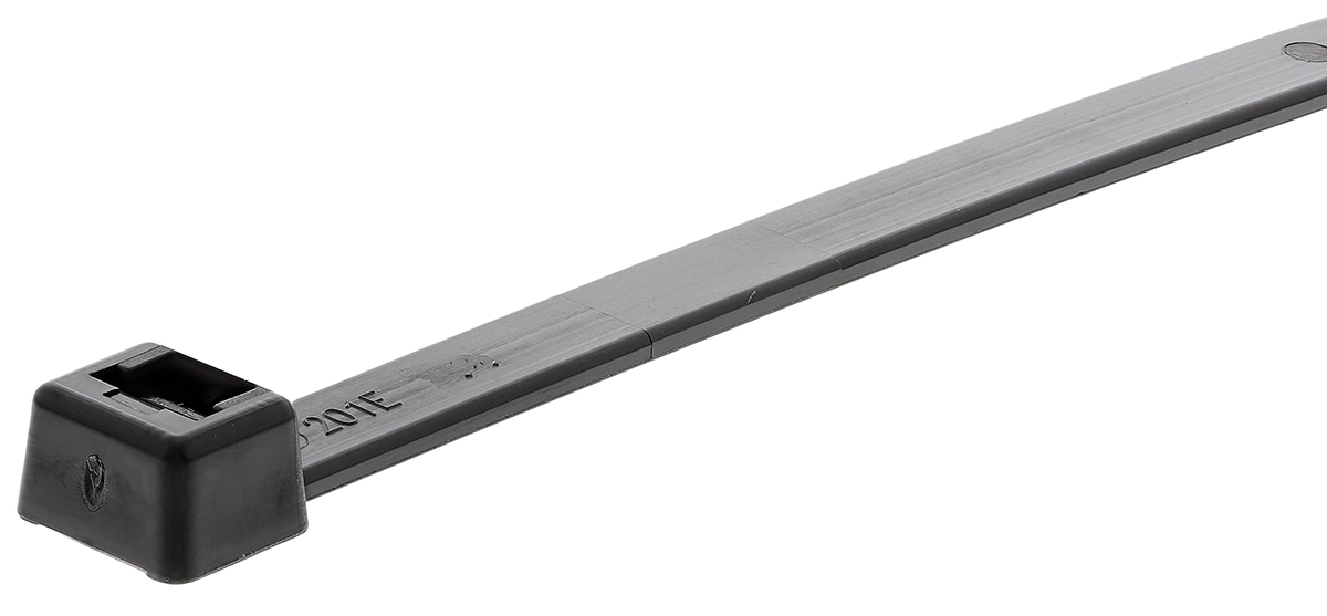 HellermannTyton Cable Tie, Inside Serrated, 387mm x 7.6 mm, Black Polyamide 6.6 (PA66), Pk-100