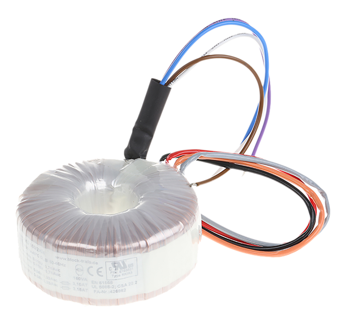Block 115 V ac, 230 V ac, 2 x 24V ac Toroidal Transformer, 160VA 2 Output