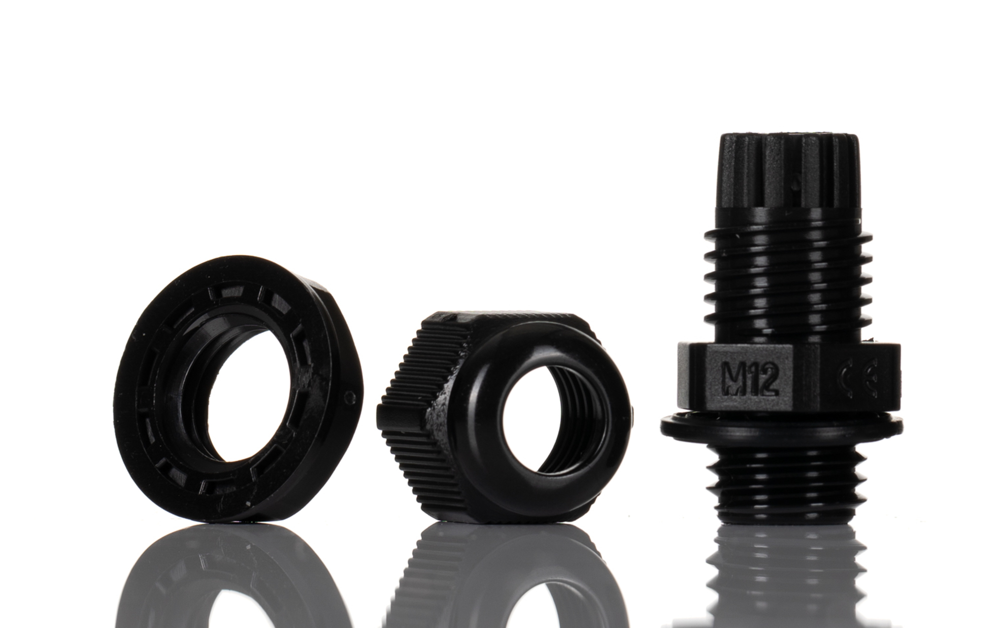 HellermannTyton NGM Series Black Nylon Cable Gland, M12 Thread, 3mm min., 6.5mm max., IP68
