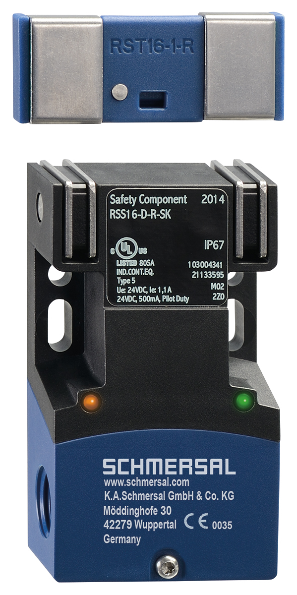 Schmersal RSS 16 Series RFID Non-Contact Safety Switch, 20.4 → 26.4V dc, Reinforced Thermoplastic Housing, M16