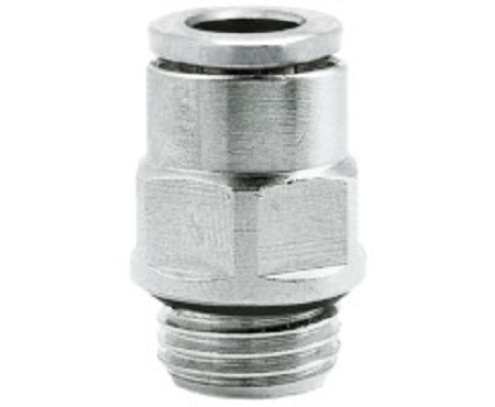 Norgren PNEUFIT 10 Series Straight Threaded Adaptor, G 3/8 Male to Push In 10 mm, Threaded-to-Tube Connection Style