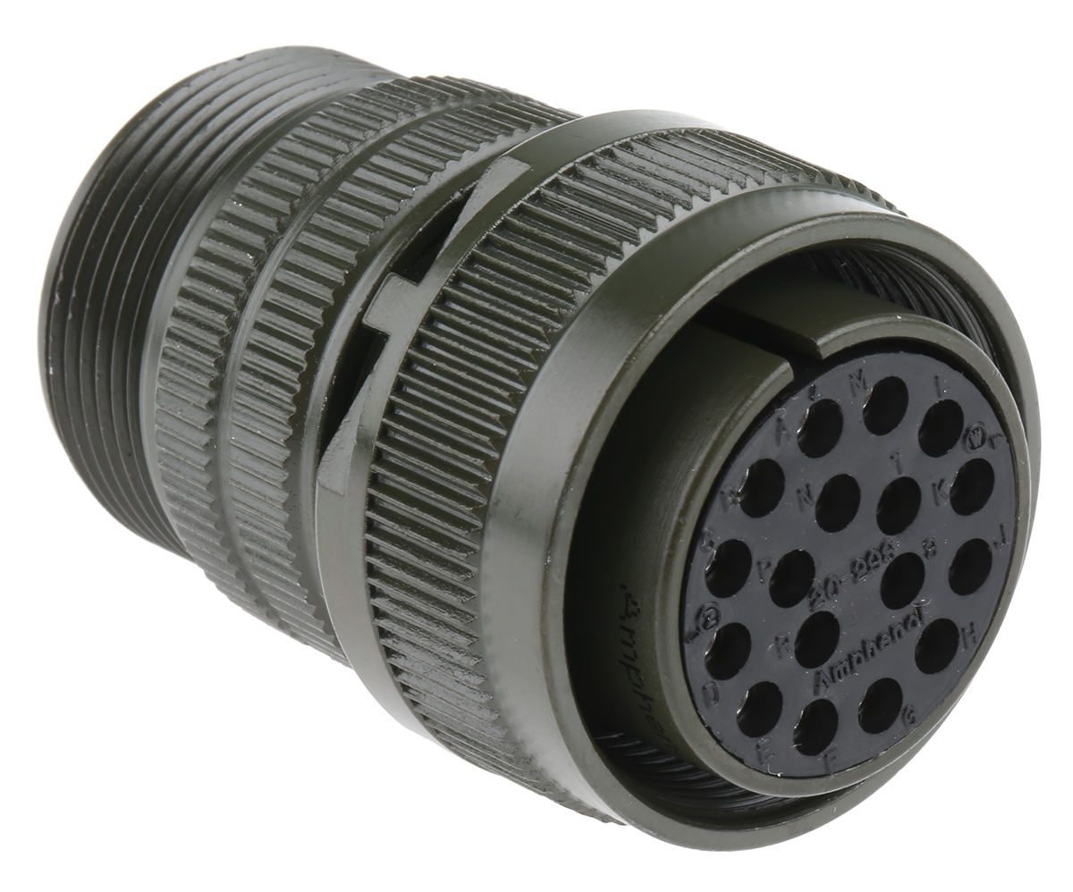 Amphenol Industrial, MS3106A, Copper Alloy 17 Way Cable Mount MIL Spec Circular Connector, Socket Contacts,Shell Size