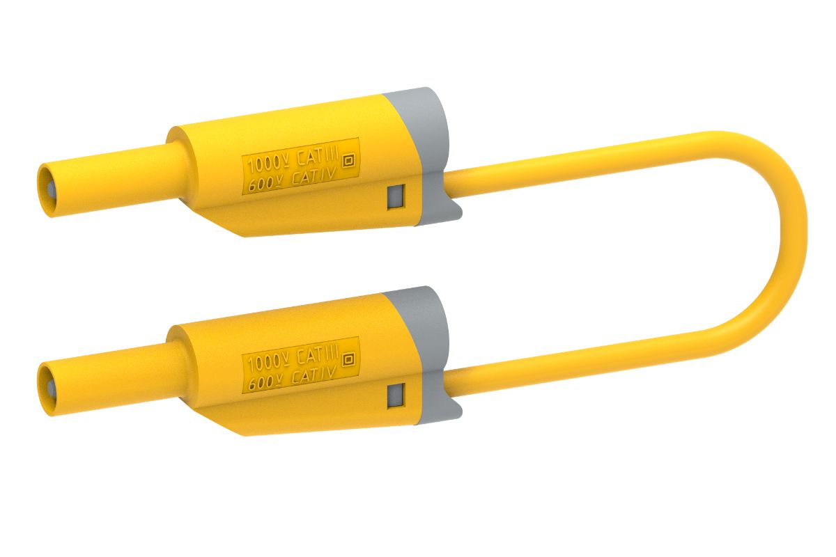 Electro PJP Test lead, 36A, 1kV, Yellow, 50cm Lead Length