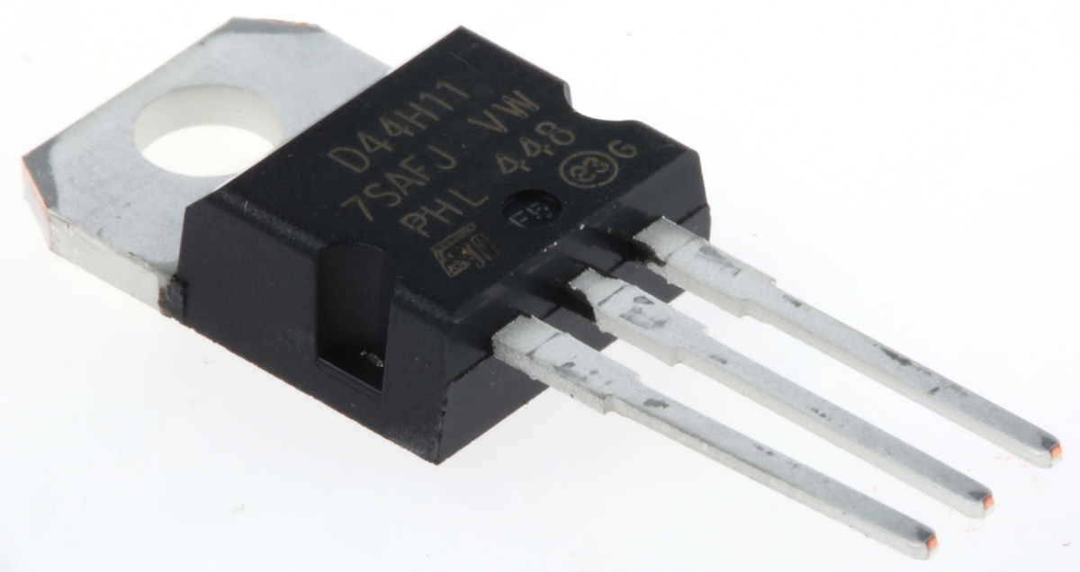 STMicroelectronics D44H11 NPN Transistor, 20 A, 80 V, 3-Pin TO-220