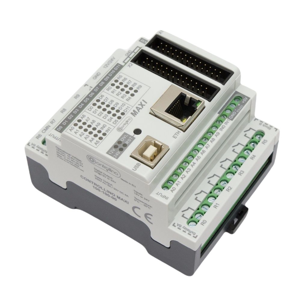 Controllino Controllino MAXI Series Controller for Use with Top Hat Rail, 12 or 24 V dc Supply, Relay Output, 12-Input,